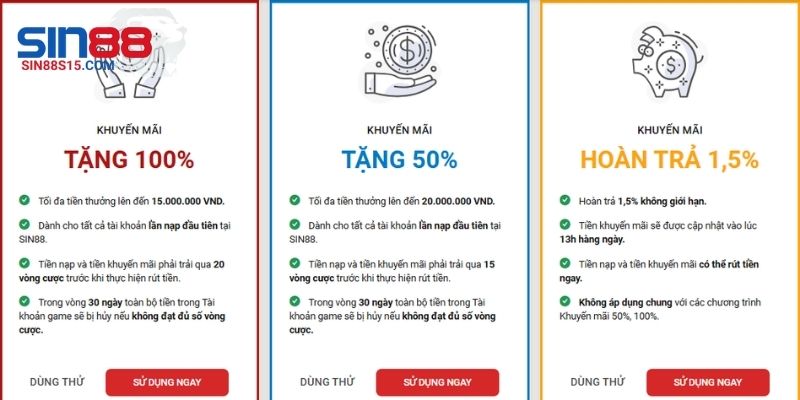 Tìm hiểu các sự kiện khuyến mãi SIN88 đang hot hiện nay